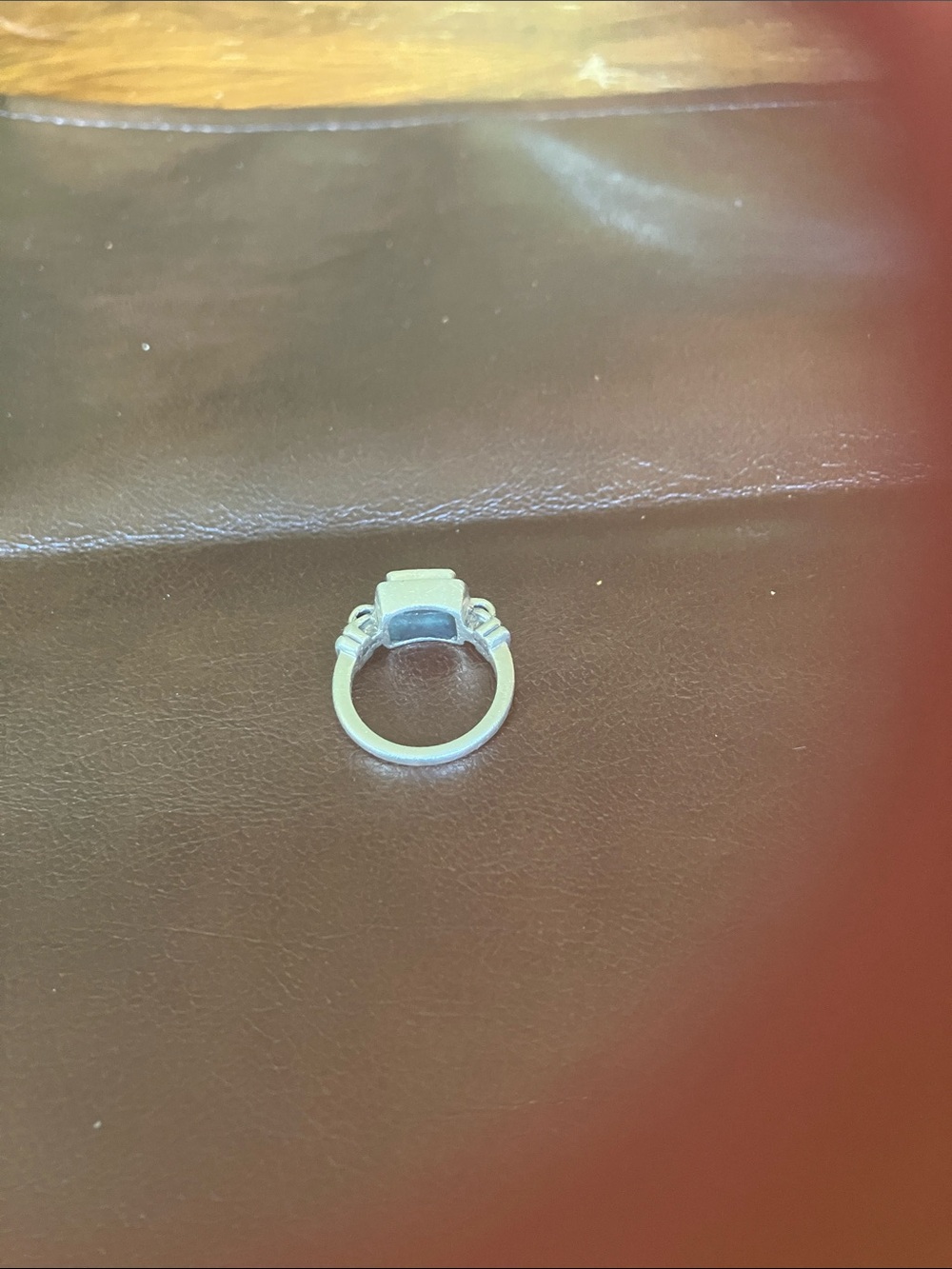 Sterling Silver Square Amethyst-Style Ring - Purple Center - Picture 2 of 2